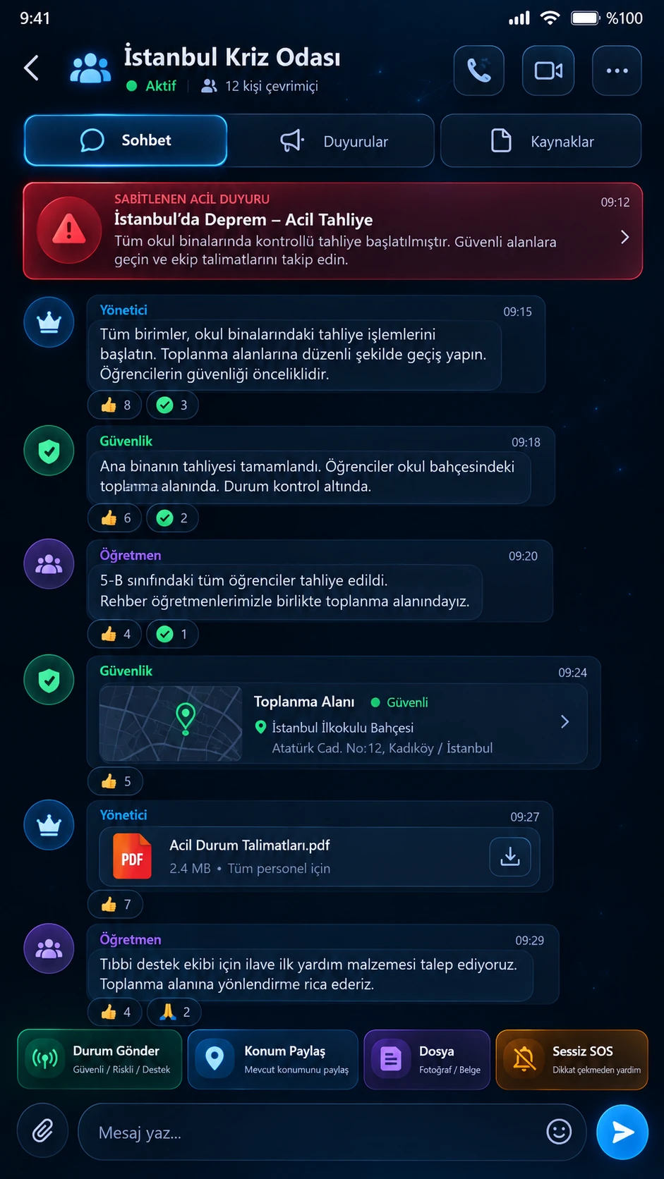 TAİS Kriz odası tasarım ekranı